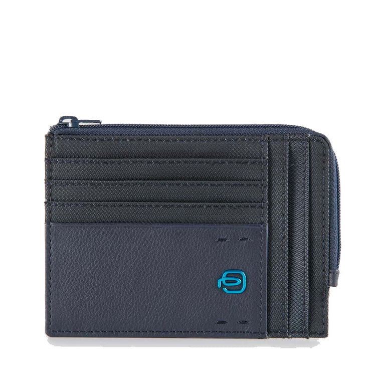 Piquadro portafoglio e porta carte in pelle e tessuto linea pulse PU1243P16