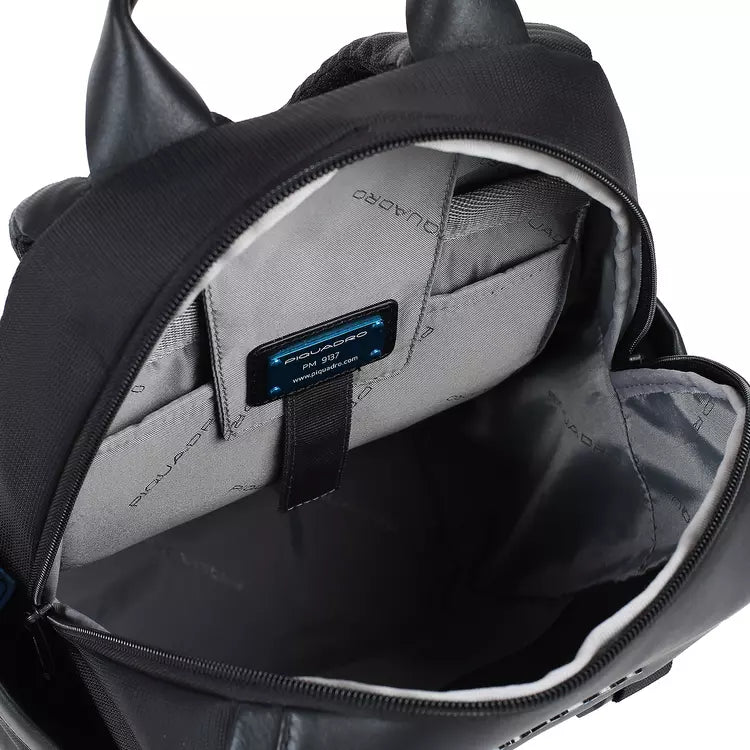 Zaino Piquadro in tessuto e pelle porta I pad