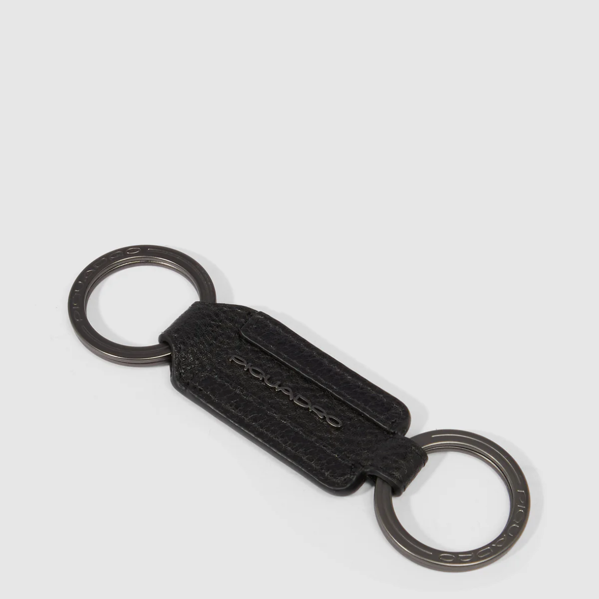 Portachiavi uomo in pelle a due anelli
