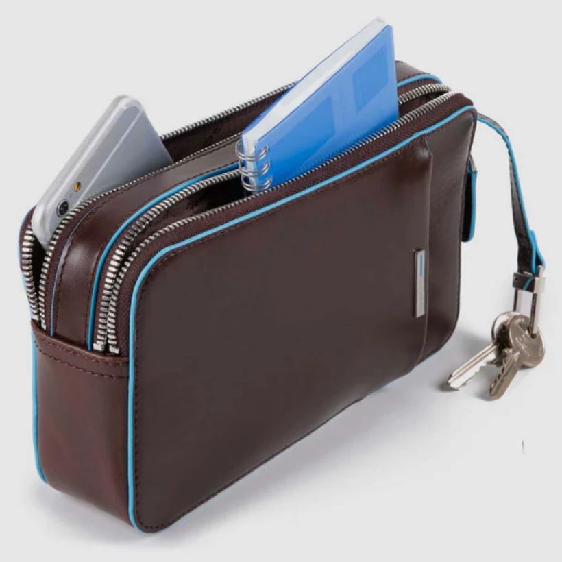 Piquadro Pochette uomo con tasca frontale